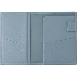 Slip-On OSL Passport Case Greyish Blue OSL-4802 Genuine Leather Folio Compact