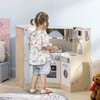 Qaba Ultra-Big Corner Kids Kitchen Playset with Sound Effects, Wooden