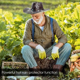 Funtery XXL Cowboy Hat Cover Cowboy Hat Rain Covers Plastic Hat Covers Cowboy Hat Protectors Keep from Rain Snow Dust Pack of 10, transparent