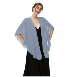 Chales y envolturas de gasa para mujer, bufanda transparente para vestidos de noche, accesorios para cubrir, Azul (Dusty Blue), Talla única
