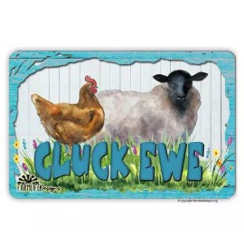 Cluck Ewe Sign Chicken Sheep lamb hen ewe funny metal tin wall art barn decor