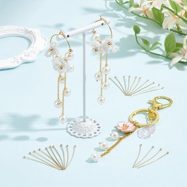 UNICRAFTALE Approx. 150 Pieces 24 K Gold-Plated Head Pins Bendable Ball Head Pins Made of Stainless Steel 40 mm Head Pin Eyelet Pins Made of Metal End Head Pins for Making Earrings Jewellery