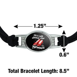 GRAPHICS & MORE The Wizard of Oz All About the Shoes Novelty Suede Leather Metal Bracelet - Black