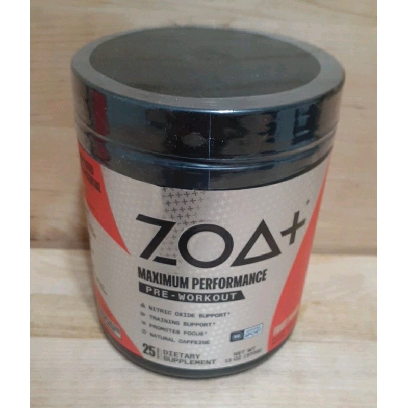 ZOA 2CT: ZOA+ Zero Sugar PRE-WORKOUT Powder FRUIT PUNCH NSF-CERTIFIED