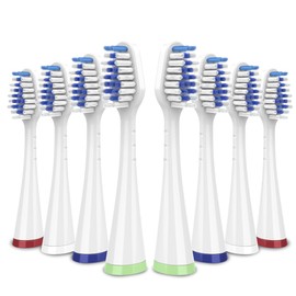 Replacement Toothbrush Heads for Waterpik Complete Care 5.0/9.0 (CC-01/WP-861), STRB-8WW, (8-Pack, White)