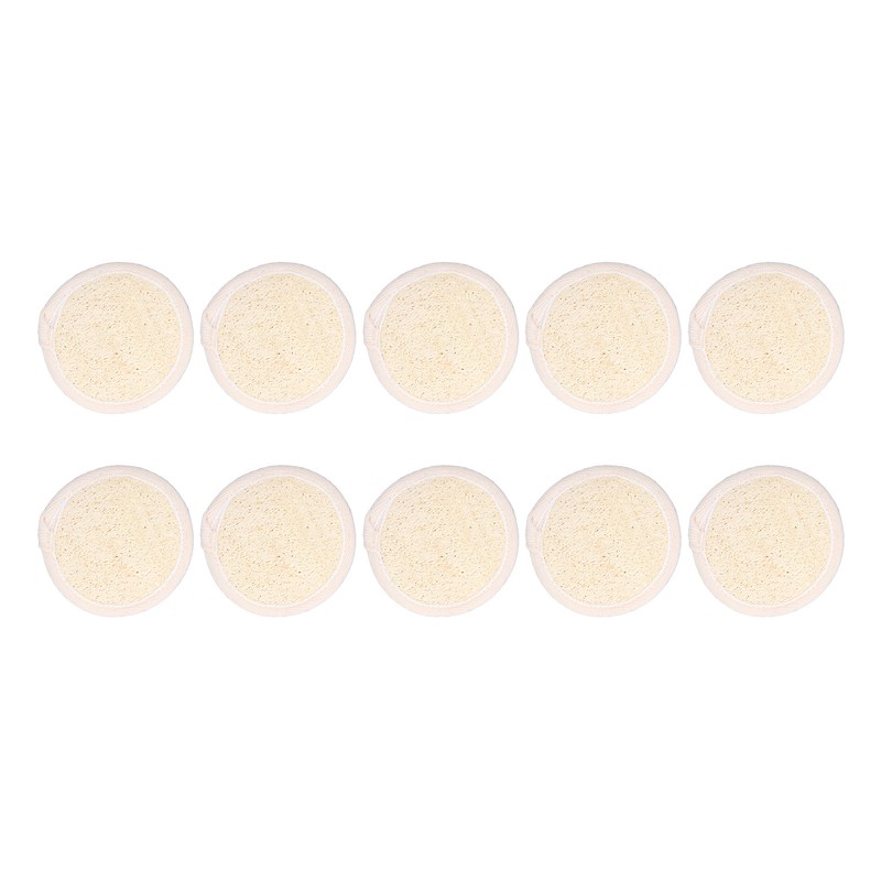 10pcs Loofah Facial Exfoliating Pads Round Shaped Reusable Gentle Scrubbing