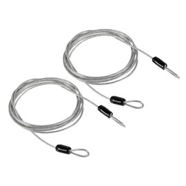 PATIKIL Seguridad Acero Cable 2,5mm x 2 m/6,56 Pies Recubierto Equipaje Bloqueo Alambre Cuerda con Doble Lazo Transparente Paquete de 2