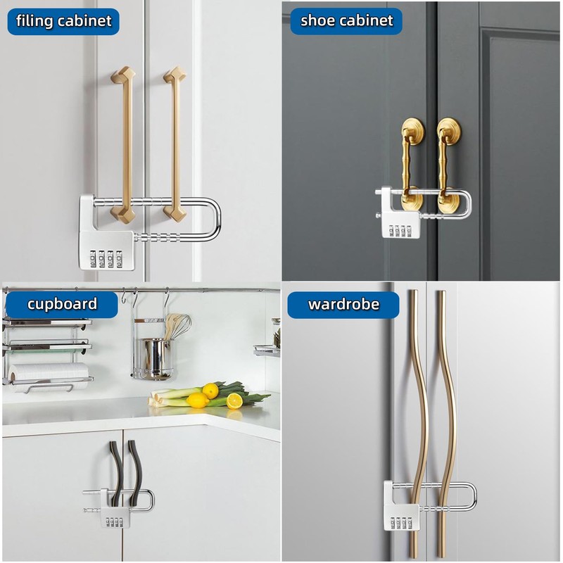 NBYT Cabinet Lock,Combination Padlock,Gym Locker Lock Code Long Adjustable Shackle