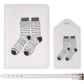 Azeeda 'Wool Socks' Passport Cover & Luggage Tag Travel Set (PA00030089)