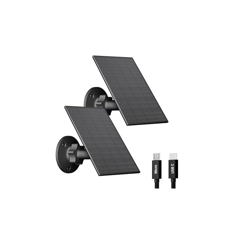 2W Solar Panel for Outdoor Security Cameras - Adjustable Mount