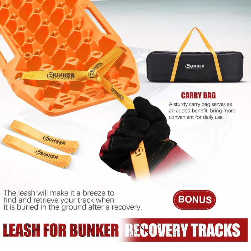 BUNKER INDUST Off-Road Traction Boards with Jack Base,Pair Recovery Track