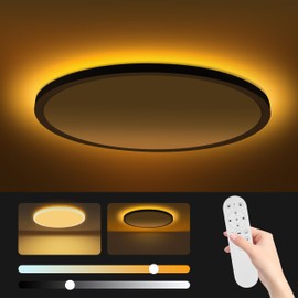 6 Pack 12 Inch LED Flush Mount Ceiling Light with Night Light 2000K, 3000K-6000K 5 Color Temperature 24W 2400LM Ultra-Slim Ceiling Light Fixture with Remote, Round Ceiling Lights for Bedroom, Kitchen