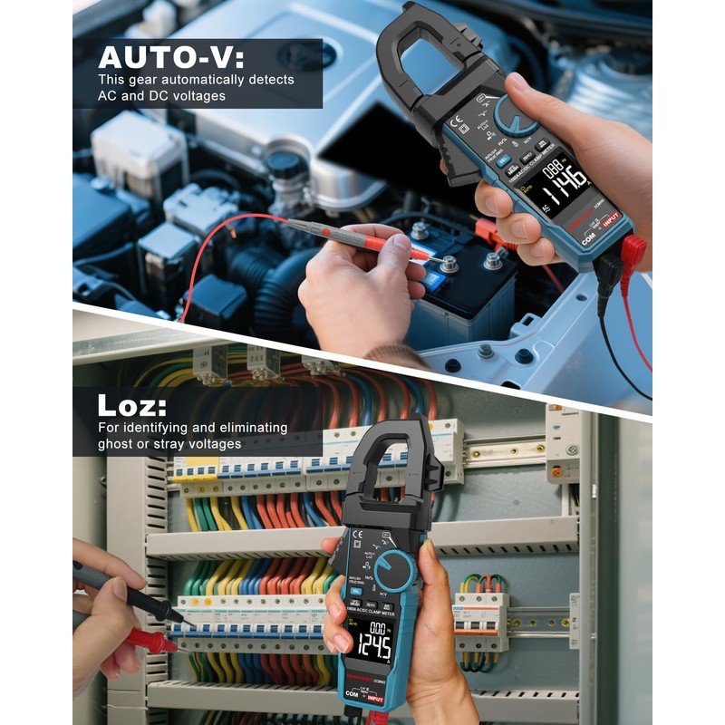 Clamp Meter DURFICST Digital Inrush Clamp Multimeter AC/DC 1000A 6000
