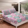 Feelyou Pink Donuts Bed Sheets Set Girls French Macarons Bedding