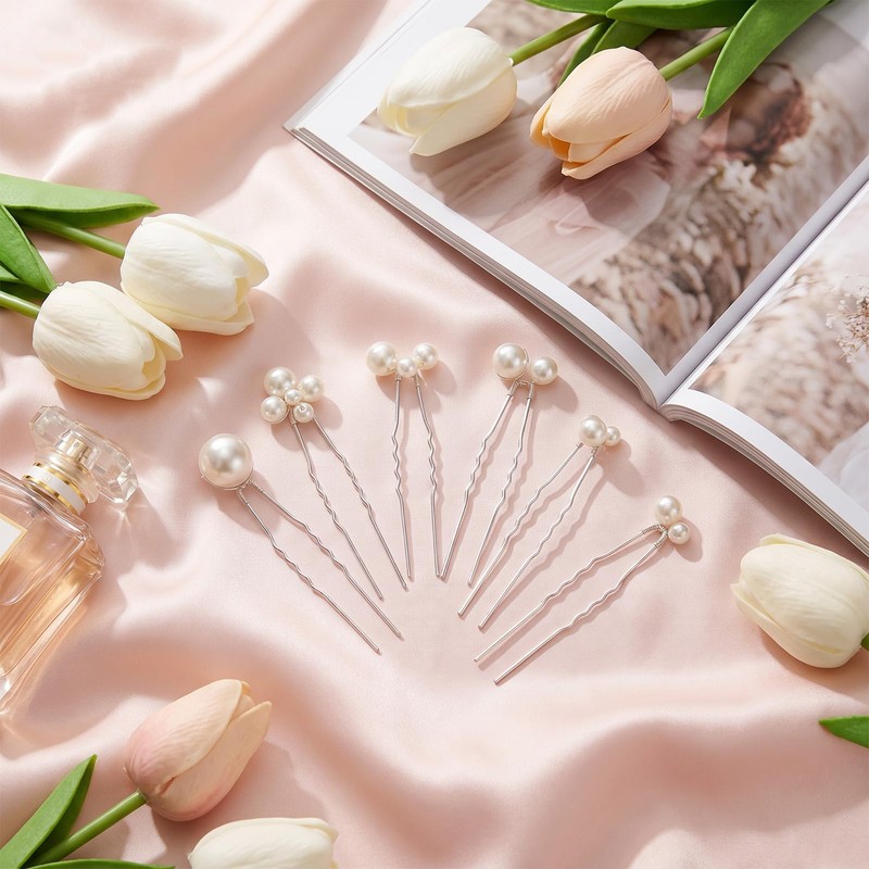 Pearl Hair Clips for Women, 18Pcs Wedding Bridal Pearl Hair