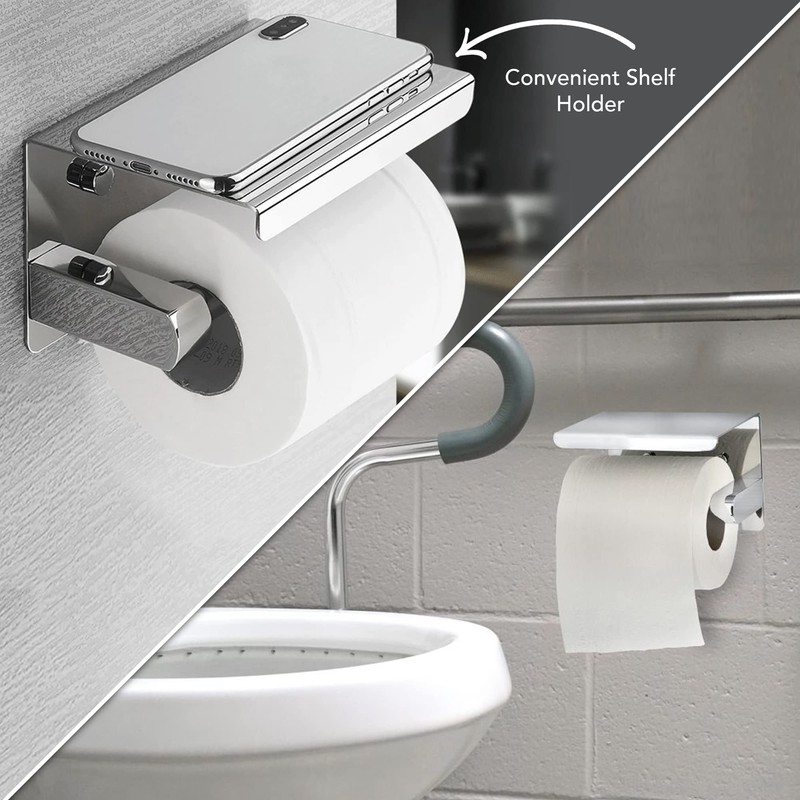Toilet Roll Holder (UK Company) Wall Mounted With Screws Bathroom