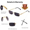 JUDOO Fashion Rimless Rectangle Sunglasses for Women Men Trendy Frameless