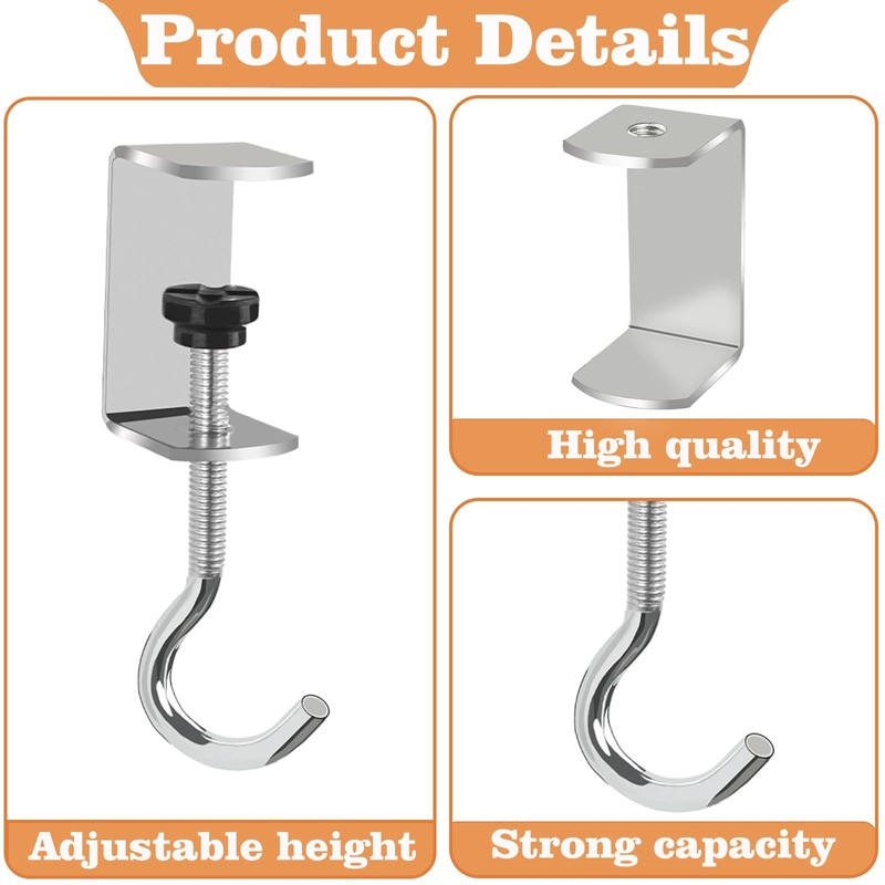 Vinommart 6 Pcs Adjustable Table Hooks for Hanging Bags, Heavy