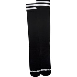Bonds Everyday Footy Football Soccer Sport Men's Long Knee High Socks SXMR1W (AU, Alpha, Medium, Regular, Regular, Black)