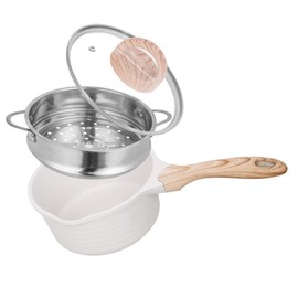 JEETEE 2.5 Quart Saucepan with Steamer Basket, Small Sauce Pot with Lid，Nonstick Coating with Pour Spout, Induction Compatible Cookware Sauce Pan for Cooking, PFOA/PFOS Free