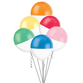 12” Two Tone Dipped Rainbow Balloons, Assorted Pack of 6