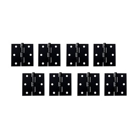QCAA Square Door Butt Hinge, Heavy Gauge, Swaged, Loose Pin, 2-1/2"x2-1/2 x2.0mm, Black, Made in Taiwan, 8 Pack