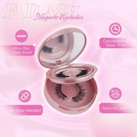 FADLASH Magnetic Eyelashes Natural Look 2 Pairs Fluffy False Eyelashes Reusable Magnetic Lashes Kit with Applicator No Glue Needed Magnetic Lashes Easy to Wear and Remove(Magnetic Eyelashes KS01+B1)