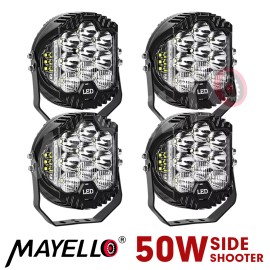 MAYELLO 4x 5inch LED Work Light Bar Pods Spot Flood Combo Fog Lamp Offroad Driving Amber