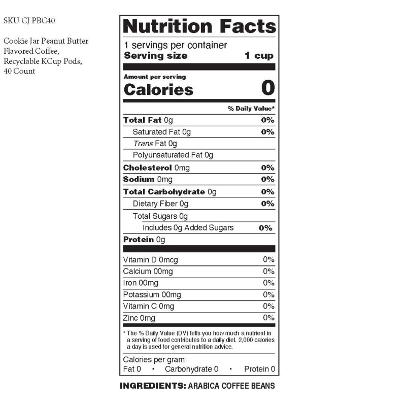 Cookie Jar Peanut Butter Flavored Coffee Pods,Compatibl