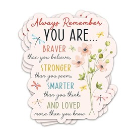 3PCs You are Braver Than You Believe Sticker Inspirational Positive Affirmation Sticker Motivational Uplifting Mental Health Waterproof Vinyl Stickers for Water Bottle Journal Laptop Decals 3"x2.5"