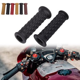 KEEPDSGN Motorbike Rubber Grips Universal 7/8" 22mm & 1" 25mm Slip Resistant Handlebar Handle Grips - Black,Open End