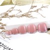 Square Press on Toenails Pink Fake Toenails with Glitter Design