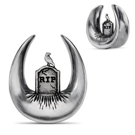 YOFANST 2pcs Little Bird on Tombstone Ear Tunnels Stainless Steel Gauges for Ear 00g