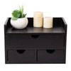 Rustic Distressed white 3-Tier Wood Desk Organizer with 3 Drawers