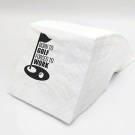 SharkBliss Funny Sarcastic Golf Quotes Cocktail Napkins, 100 Pack Born To Golf Forced To Work Disposable Paper Cocktail Napkins For Retirement Birthday Bachelor Party 2-Ply, 5x5"
