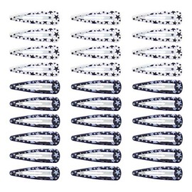 Zac's Alter Ego Set of 30 Assorted Black & White Star Print 5cm Sleepy Clips/Snap Hair Clips