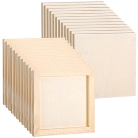 24 Pack Wood Panel Boards, 6 x 6 Inch Unfinished Wooden Panels Canvas Panels for Art Crafts Painting Crafts DIY Oil Painting Pouring Art Projects