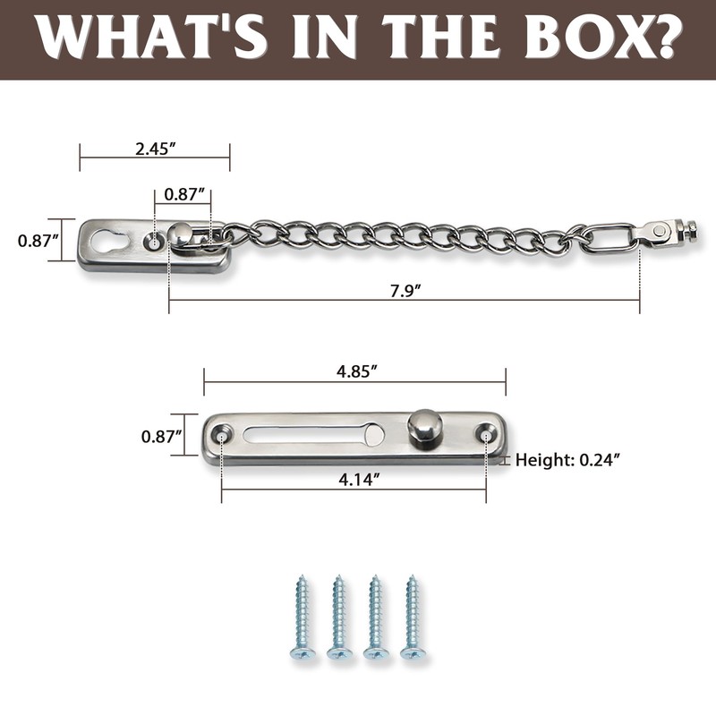 Alise Chain Door Guard Lock,Door Chain Locks with Safety Spring