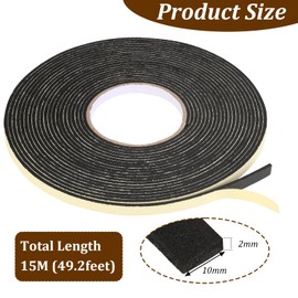 Sliverdew Car Speaker Sealing Tape, 50Ft Speaker Foam Grip Tape Soundproofing Waterproofing Gasket Tape Automotive Insulation Foam Gasket Tape 2mm Thick 10mm Width