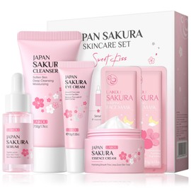 GROVL Skincare Set Skin Care for Teenage Girls Gift Sets Facial Care Kits with Cleanser Serum Eye Serum Essence Serum 2pcs Facial Mask Skin Essentials Travel Kit for All Skin Types (6PCS)