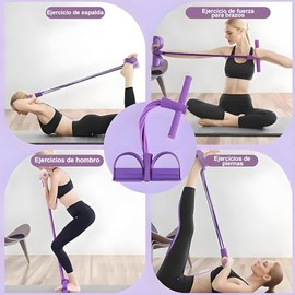Vervex Banda de Resistencia para Ejercicio, Estirador de Tobillos de Seis Tubos Modelo, Ajustable, Ideal para Fitness, Yoga y Entrenamiento