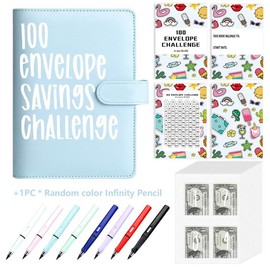 „ÄêFaddish„Äë100 envelope savings books + unlimited writing pencils for easy and fun savings of $5,050, perfect for budget planners:_100-Days Pink