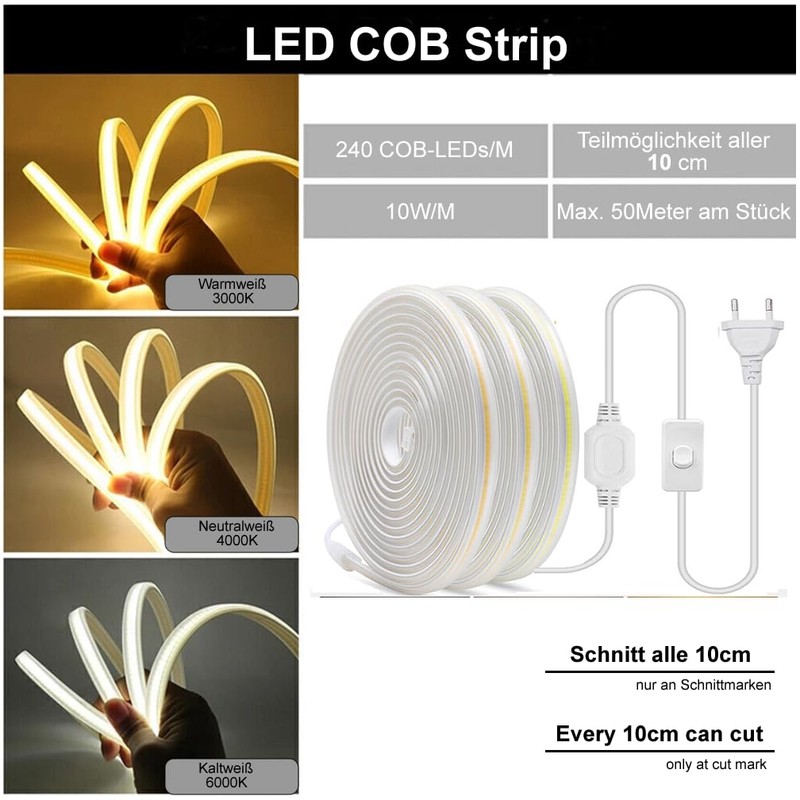 H+H Leipzig LED COB Strip (Can be Separated Every 10