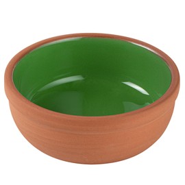Restaurantware-Terra Tek 5.1 Ounce Terracotta Cazuelas, 2 Green Glazed Clay Pots for Cooking - Oven-Ready, Microwavable, Terracotta Serving Pots, Dishwashable, for Cooking and Serving