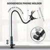 Long neck phone holder for desktop and bedside use:_White