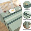 Tablecloth Green Stripes Linen Tablecloths Elegant Washable Tablecloth Small Outdoor