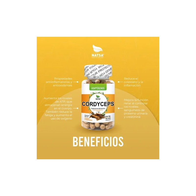 Cordyceps Adaptogeno, 200 Cápsulas (2 Frascos 100 Cap C/u) Sabor