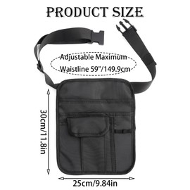 Waitress Apron with Pockets, Waist Apron for Restaurant Service Staff, Black Oxford Fabric Waist Apron with Pockets for Waitress, Waiter, Bartender
