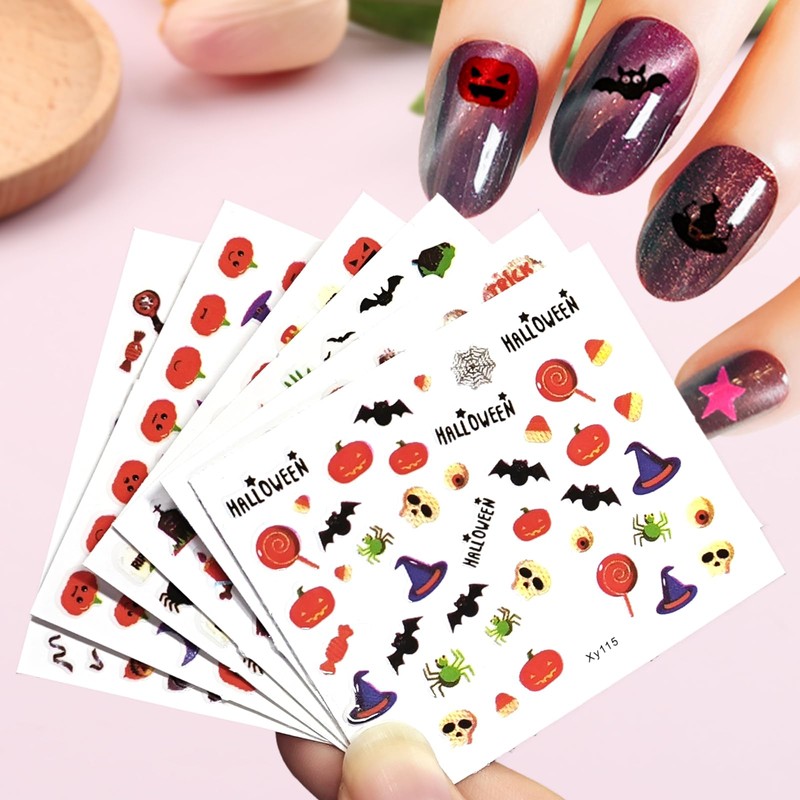 ハロウィンネイルステッカー ホラーゴースト スカル ネイルデコレーション フェスティバル ネイルアクセサリーアクリル爪用 ネイルシール 30枚 ネイルアート DIY