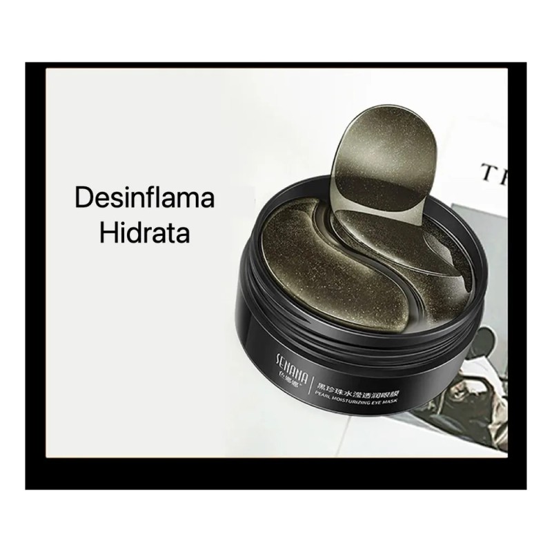 Tarro De Parches Párpados Colágeno Perla Negra Anti Ojeras